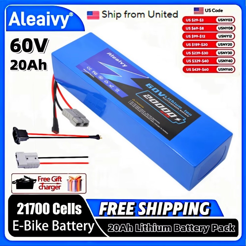 60V 30Ah 21700 Battery Pack - Batteria al litio Aleaivy 60V 20Ah